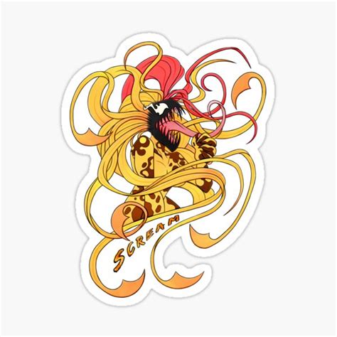 "Scream Symbiote" Sticker by giratina13 | Redbubble