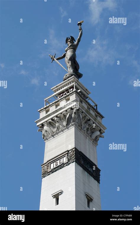 Lady Victory Statue at Monument Circle in Indianapolis Stock Photo - Alamy