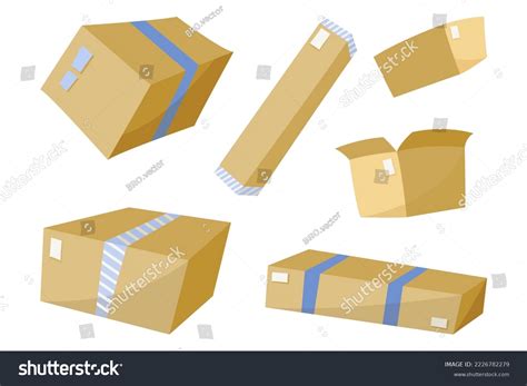 Cardboard Boxes Different Shapes Vector Illustrations Stock Vector (Royalty Free) 2226782279 ...