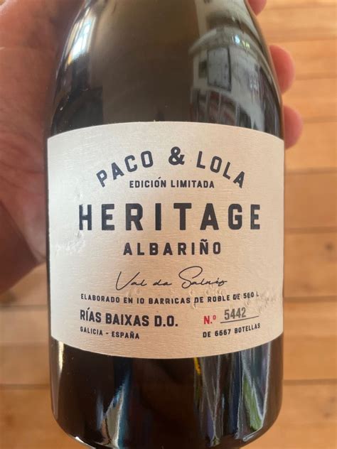 2018 Paco Y Lola Albariño Rías Baixas Heritage Spain Galicia Rías