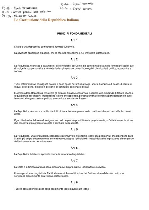 Costituzione Riassunto Diritto Costituzionale La Costituzione Della