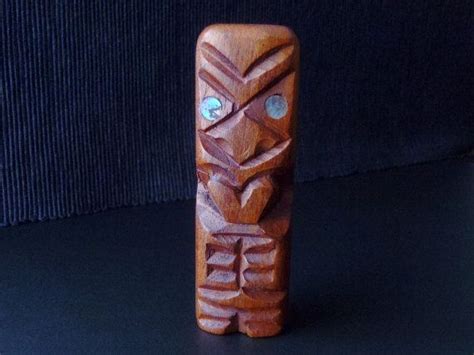 Vintage Carved Wood Tiki Figure Maori Teko Teko Carving Etsy