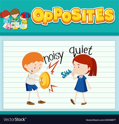 Education Word Card Of English Opposites Vector Image