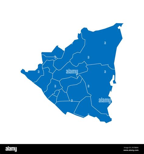 Nicaragua Political Map Of Administrative Divisions Departments And