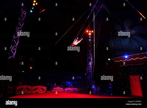 Circus Trapeze Artist On Swing Stock Photo Alamy