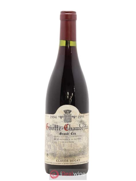 Buy Griotte Chambertin Grand Cru Claude Dugat 1994 Lot 3410