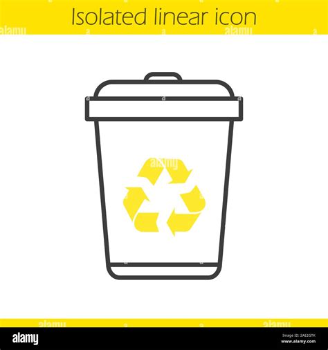 Recycle Bin Linear Icon Dustbin Thin Line Illustration Wastebasket