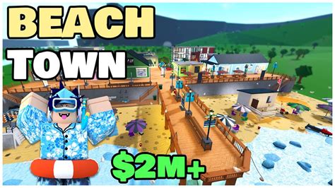 Visiting Bloxburgs New Beach Town Youtube