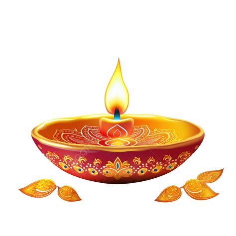 Happy Diwali Greeting Card With Realistic Diya Design Diwali Wishes