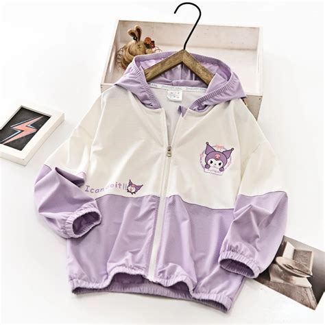 Sanrio Kawaii Casaco Capuz Infantil Roupas De Manga Comprida Para