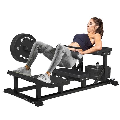 Syedee Glute Bridge Machine Heavy Duty Plate Loaded Hip Thrust Machine Glute Drive Machine For