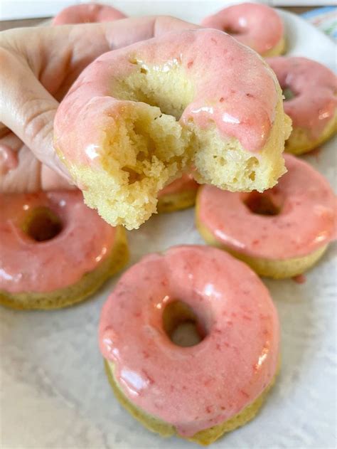 30 Minute Frosted Vegan Strawberry Donuts Peanut Butter And Jilly