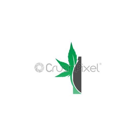 Letter I Logo Icon With Cannabis Leaf Design Vector Stock Vector