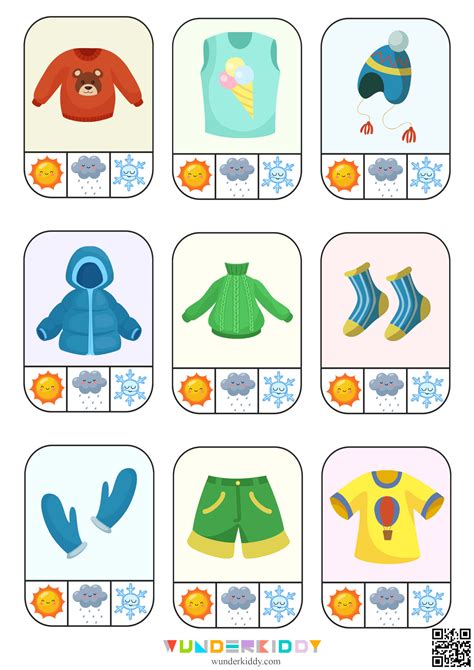 Clothes And Weather Printable Preschool Match Activity