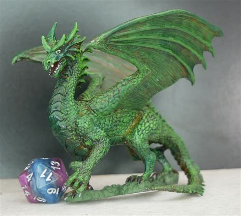 Hand painted young Green Dragon Miniature | TTRPG | RPG | DND ...