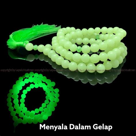 Tasbih Batu Fosfor Butir Mm Mm Menyala Dalam Gelap Batu Lazada