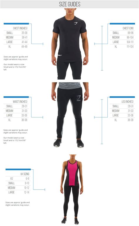 Gymshark Size Guide