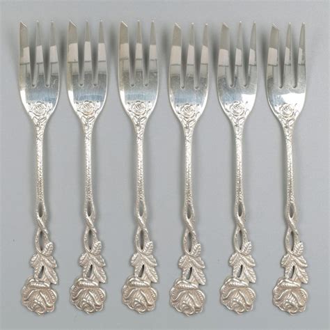 Pie forks 6 800 silver Gebrüder Reiner Germany Catawiki