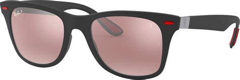 Ray Ban Rb4195m Scuderia Ferrari Collection Square Sunglasses Matte Black Chromance