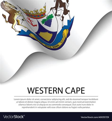 Waving Flag Of Western Cape Is A Province Vector Image