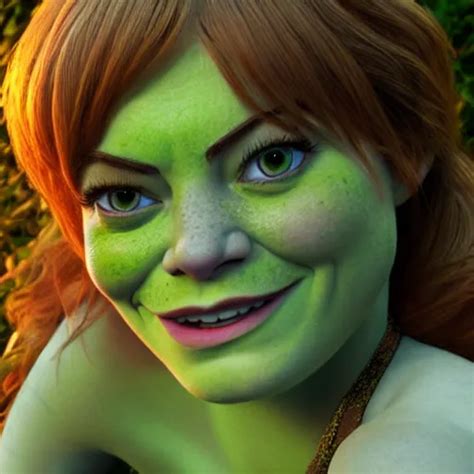 Krea Emma Stone As A Female Shrek Shrek Features Fully Detailed