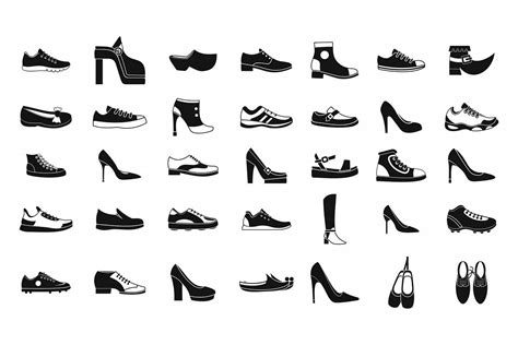 Shoes Icon Set Simple Style 365609 Illustrations Design Bundles