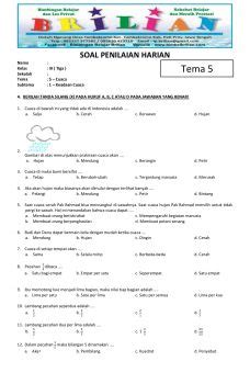 Soal Tematik Kelas Sd Tema Cuaca Subtema Keadaan Cuaca Dan Kunci