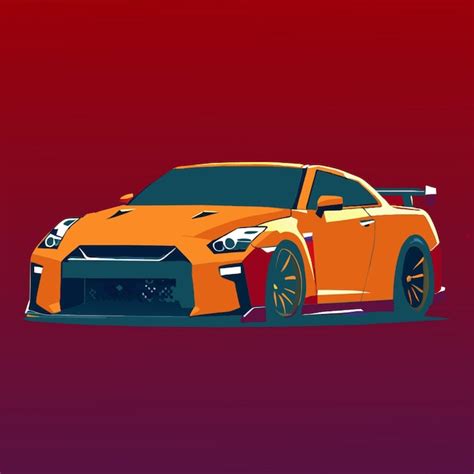 Nissan Gtr R Vector Ilustraci N De Dibujos Animados Vector Premium