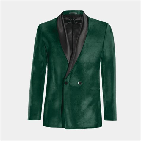 Teal Velvet 2 Buttons Double Breasted Tux Jacket