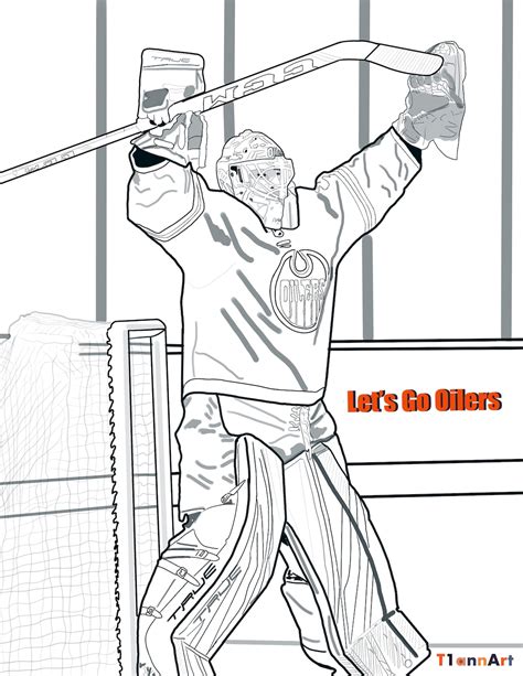 Mike Smith Edmonton Oilers Coloring Pages Kids Children Hockey NHL ...