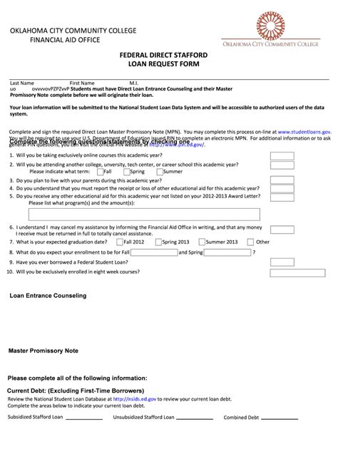 Fillable Online Federal Direct Stafford Fax Email Print Pdffiller