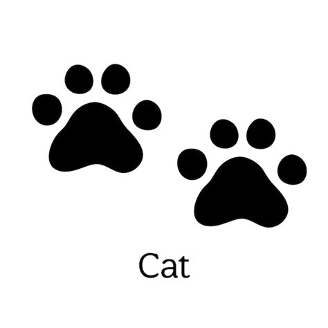 Premium Vector Black Silhouette Cat Footprint Isolated On White