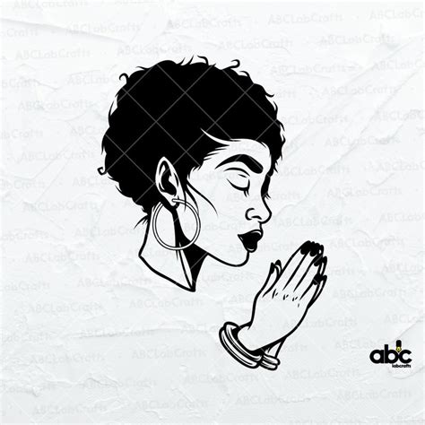 Praying Afro Women Svg File Afro Girl Svg Praying Svg Etsy