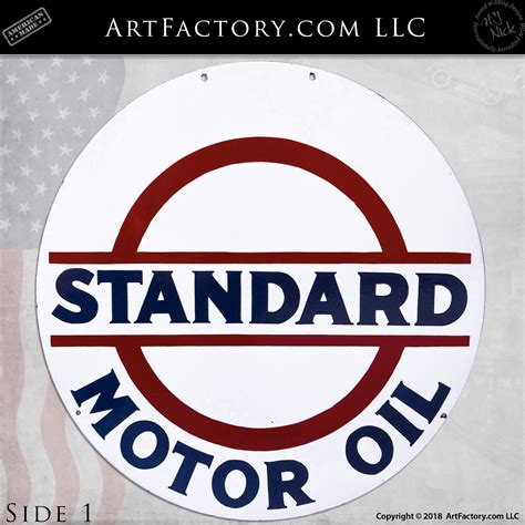 Vintage Standard Motor Oil Sign: Double Sided Round Original Petroliana