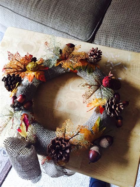 2015 Autumn Wreath All Items Purchased From Dollar Tree