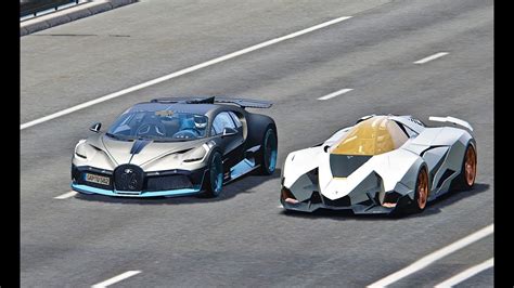 Bugatti Divo Vs Lamborghini Egoista Drag Race Youtube