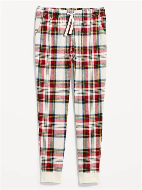 Nwt Old Navy White Tartan Plaid Flannel Jogger Pajama Pants Sleep Men