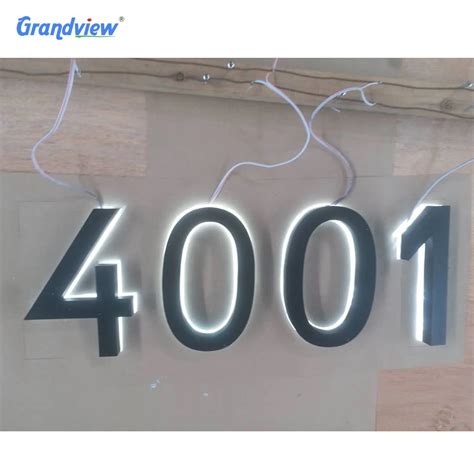 Modern Backlit Stainless Steel Luminous Apartment Numbers And Letters