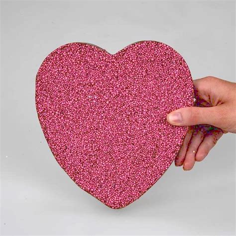 Big Chocolate Heart Speckle Pink 150g Premium Chocolate