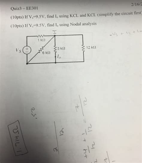 Solved If V S 9 5V Find I 0 Using KCL And KCL Simplify The Chegg