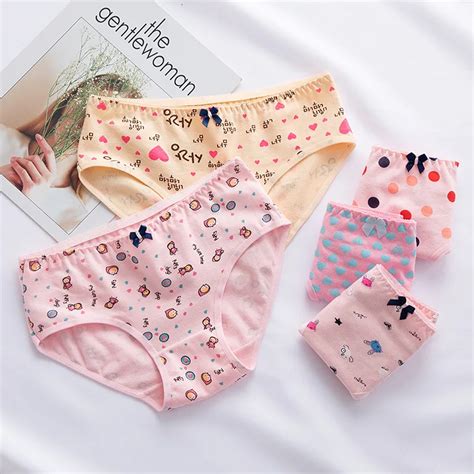 4pcslot New Arrived Girl Panties Girl Underwear Cartoon Panties Bowknot Briefs Cotton Lingerie