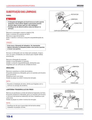 Manual de serviço xr250 luzes ind PDF