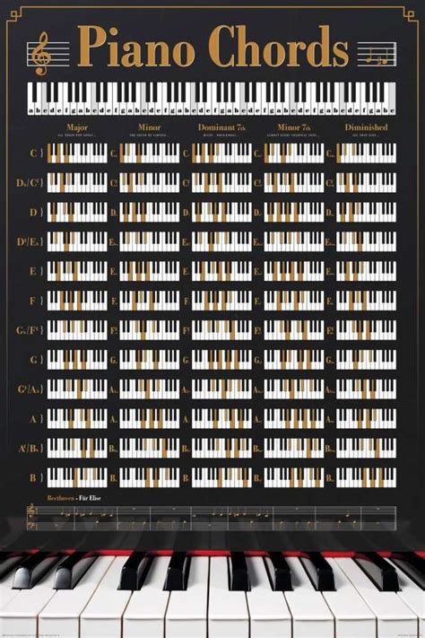 Piano Chords Maxi Paper Poster - Laminated Posters