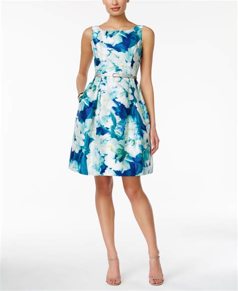 Jessica Howard Sleeveless Belted Floral Print Fit And Flare Dress