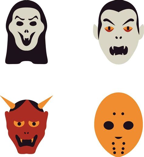 Halloween Mask Icon With Different Design Style. Isolated On White ...