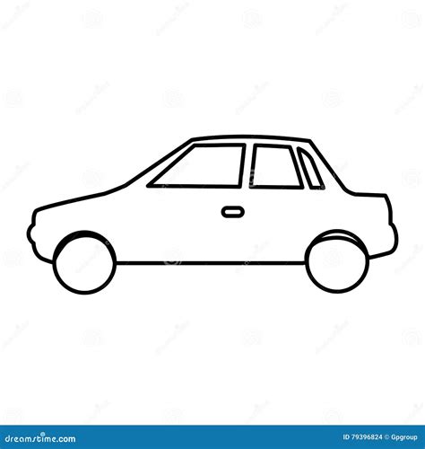 Simple Car Pictogram Icon Image Stock Vector Illustration Of Graphic