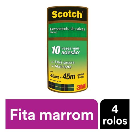 Fita Empacotamento Marrom 45mmx45m 4 Un Scotch No Shoptime