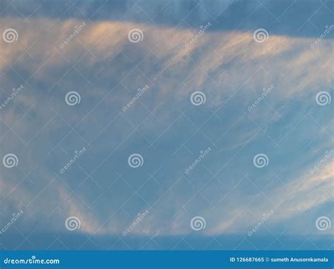 Idyllic Sky With Whie Cloud And Sunset Ray Stock Image Image Of Scene