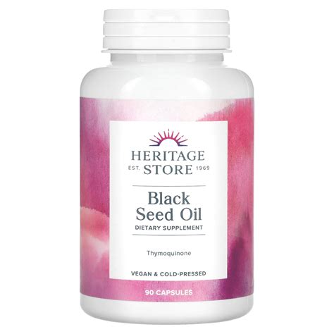 Heritage Store, Black Seed Oil, 90 Capsules