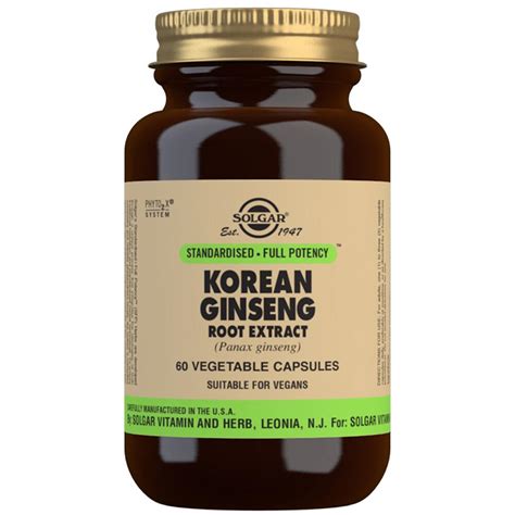 Solgar Korean Ginseng Root Extract 60 Vegetable Capsules